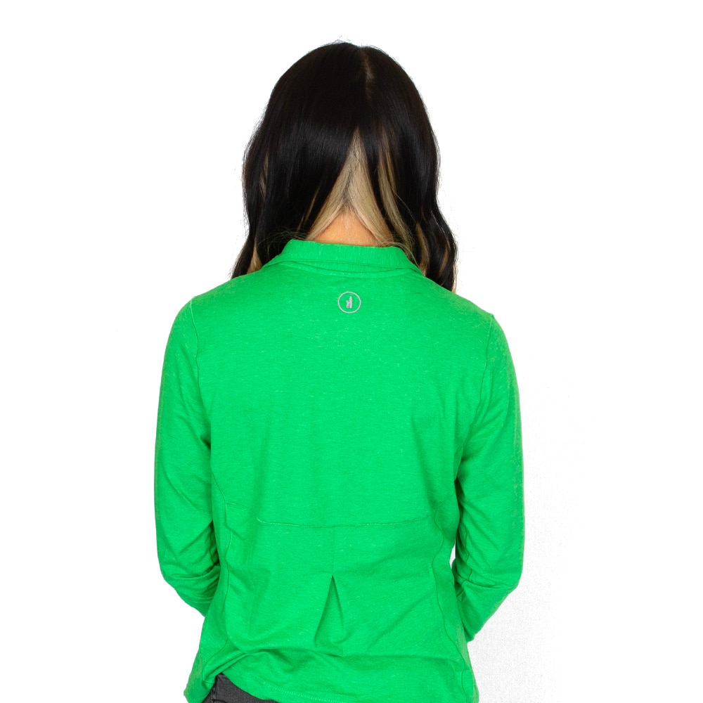 Ducks Spirit, Green, Pullover, Polyester Blend, Women, Johnny-O, Performance, UPF-50, Oregon design, 1/4-zip, Sweatshirt, 942937